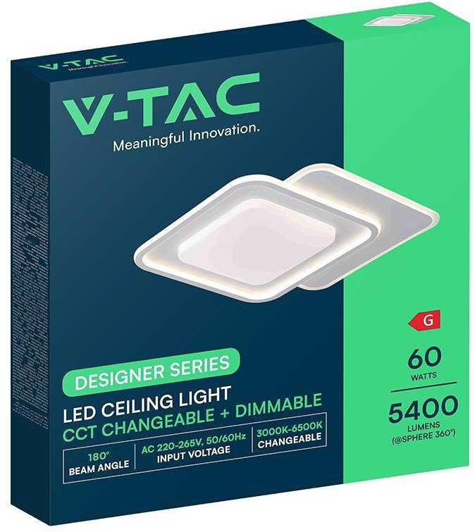 60W LED lubinis šviestuvas, baltas, 3000-6500K, dimeriuojamas
