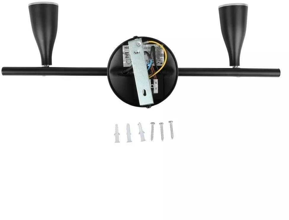 Lubinis šviestuvas 2 x 4,5W LED sieninis šviestuvas V-TAC, juodas, 3000K (šiltai balta)