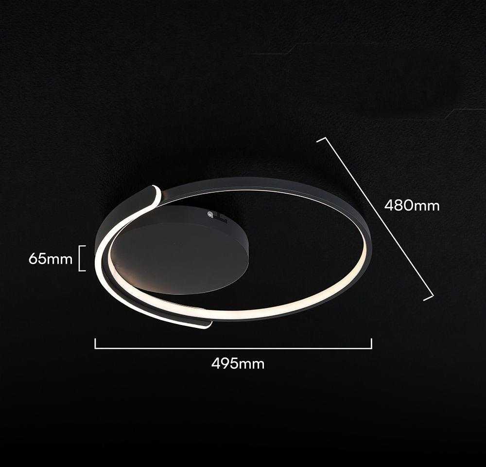 70W LED lubinis šviestuvas, juodas, 3000-6500K, dimeriuojamas
