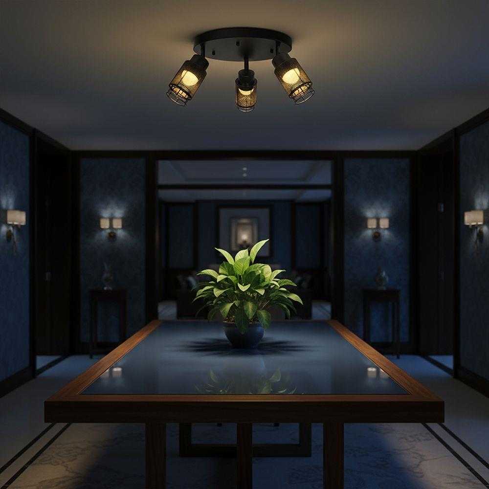 3x6W LED lubinis šviestuvas, juodas, 3000K