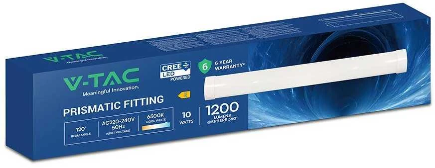 Lubinis šviestuvas V-tac 10W LED linijinis šviestuvas, 30cm, baltas, 6500K, CREE LED chip