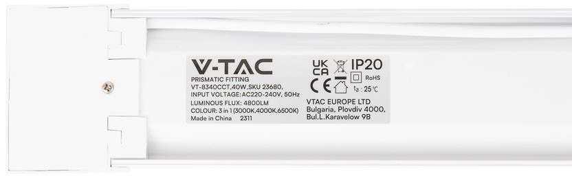 20W LED linijinis šviestuvas, 60cm, baltas, 3000/4000/6500K