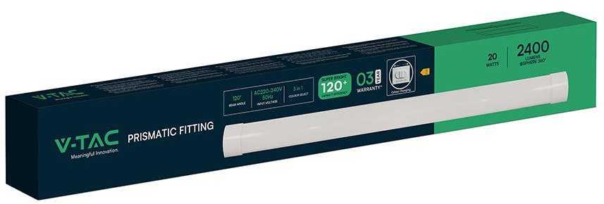 20W LED linijinis šviestuvas, 60cm, baltas, 3000/4000/6500K