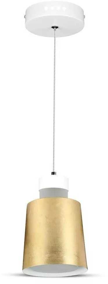 Pakabinamas šviestuvas 7W pakabinamas LED šviestuvas V-TAC, Ø120, aukso spalva, metalas / akrilas, 4000K (natūraliai balta)