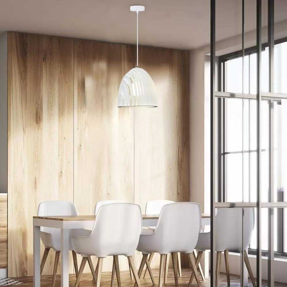 Pakabinamas šviestuvas V-TAC, E27, baltas, kūgio formos, D:250*270MM