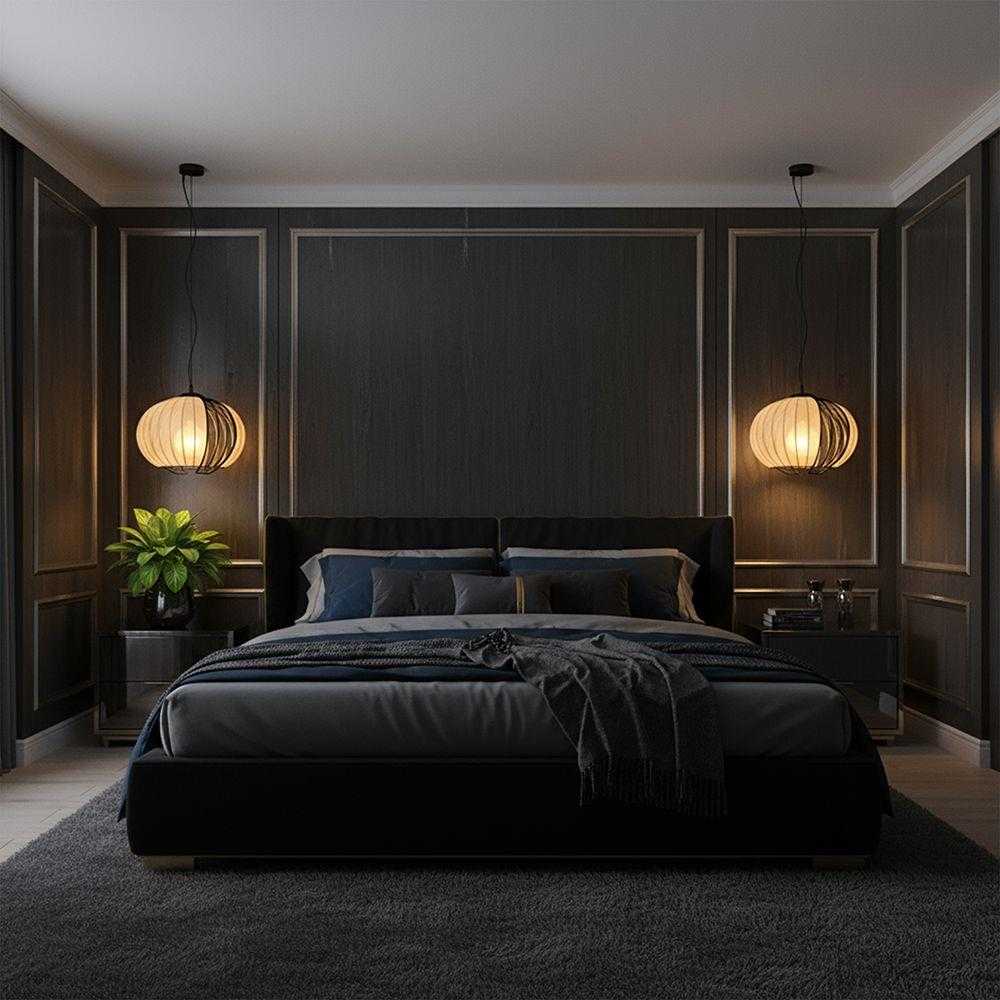 Pakabinamas šviestuvas, E27, juodos/smėlio sp., 400x350mm