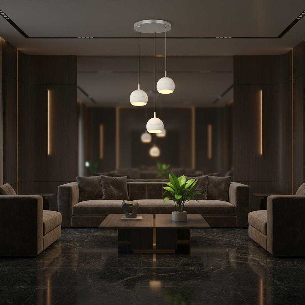 3x10W LED pakabinamas šviestuvas, nikelio/baltos sp., 3000K