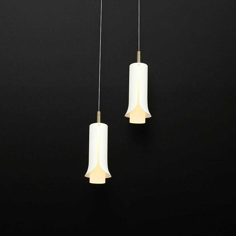 2x5W LED pakabinamas šviestuvas, baltos/aukso sp., 3000K