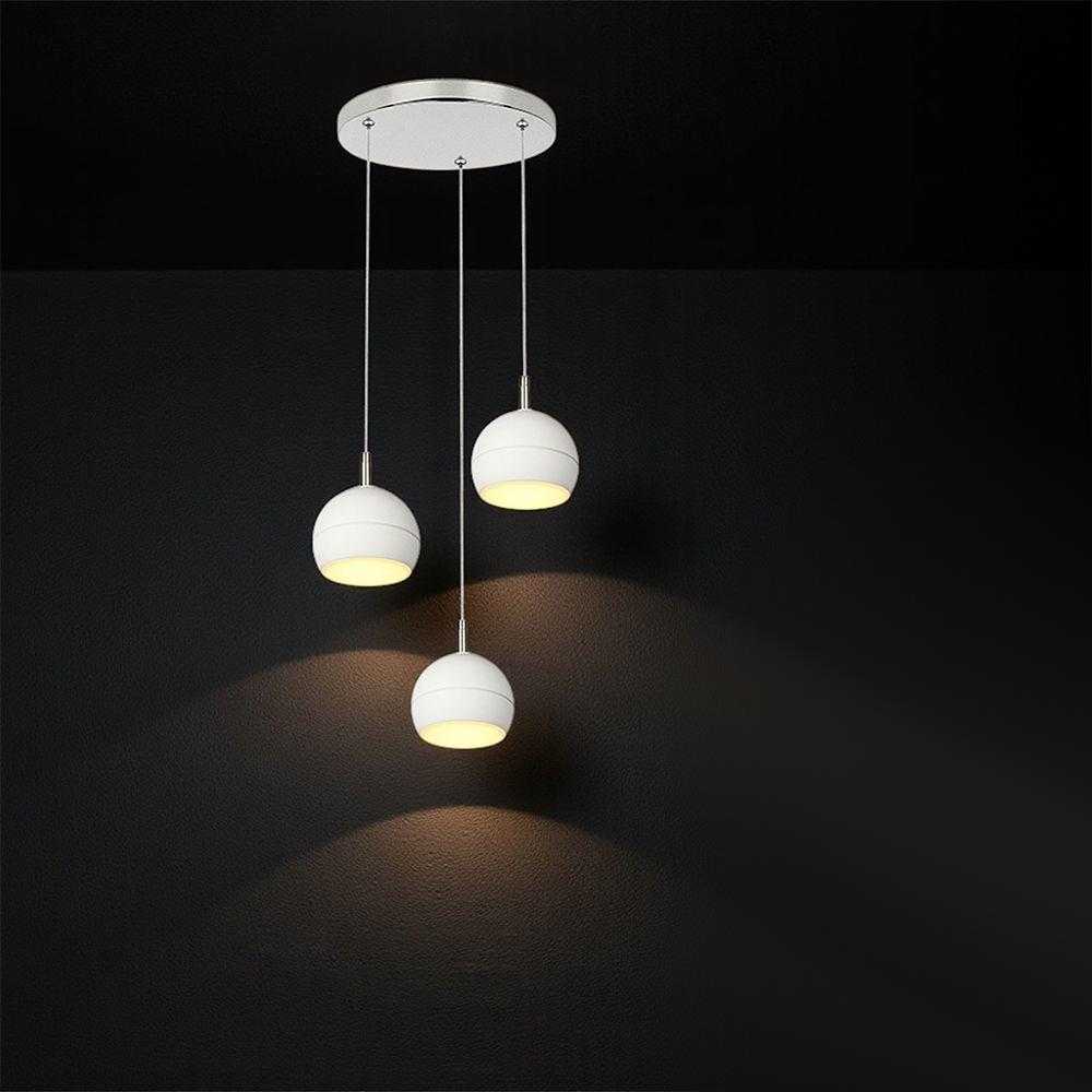 3x10W LED pakabinamas šviestuvas, nikelio/baltos sp., 3000K