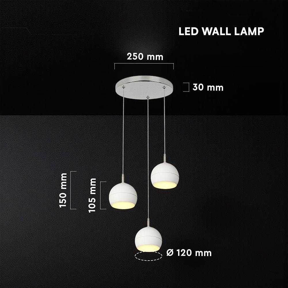 3x10W LED pakabinamas šviestuvas, nikelio/baltos sp., 3000K