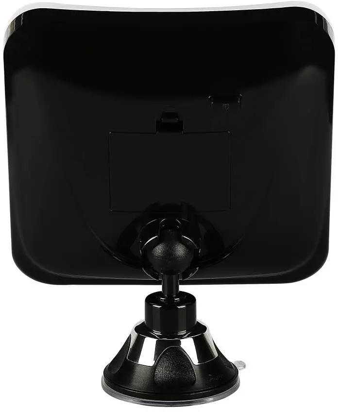 3W stalinis LED veidrodis V-TAC, 6400K, su baterijomis (parduodamos atskirai), su padidinamuoju stiklu, juodas