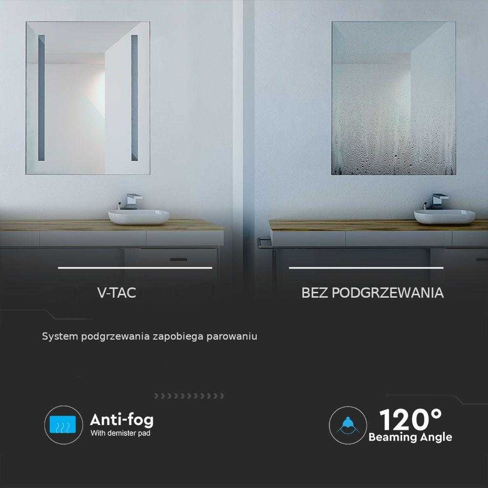 Sieninis šviestuvas V-tac Veidrodis su 6W LED apšvietimu, chromo sp., 6400K