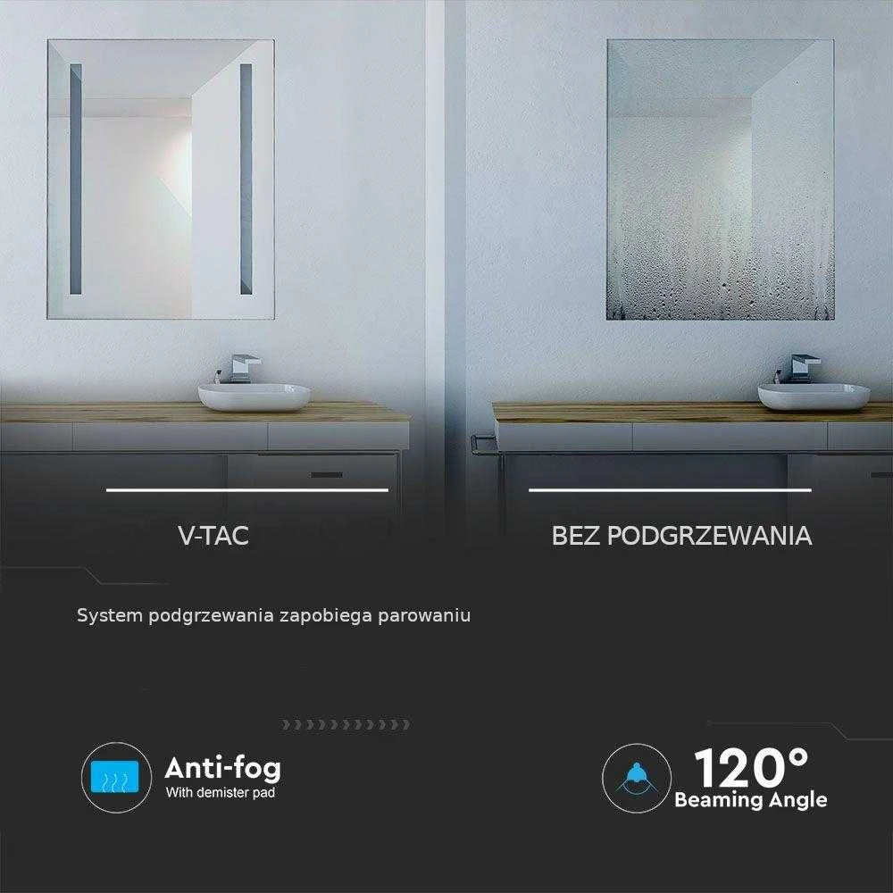 Sieninis šviestuvas V-tac Veidrodis su 7W LED apšvietimu, chromo sp., 6400K