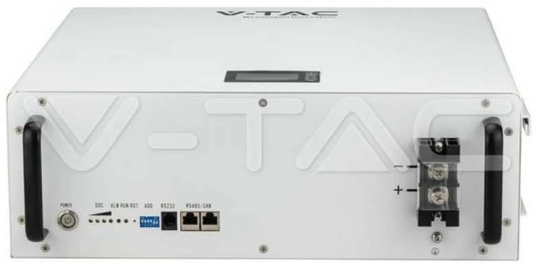 VTAC Sandėlio energijos bankas V-TAC siena / stelažas 5,12 kWh 51,2 V 100 Ah VT-48100E-W 10 metų garantija