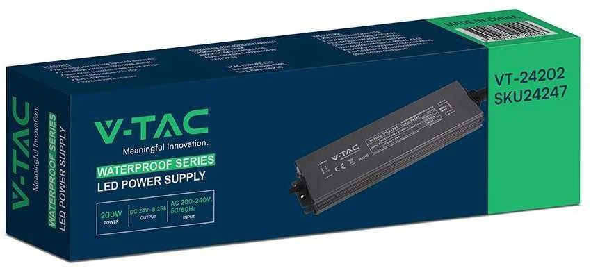 200W LED maitinimo šaltinis, 24V, 8.25A, IP67