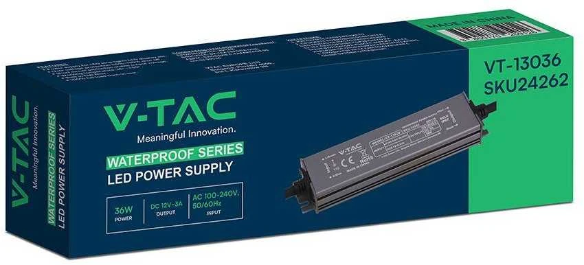 36W LED maitinimo šaltinis, 12V, 3A, IP67