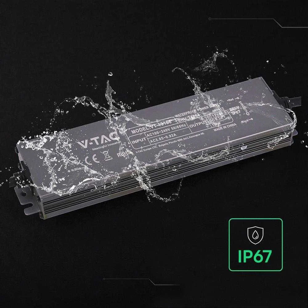 100W LED maitinimo šaltinis, 12V, 8.3A, IP67