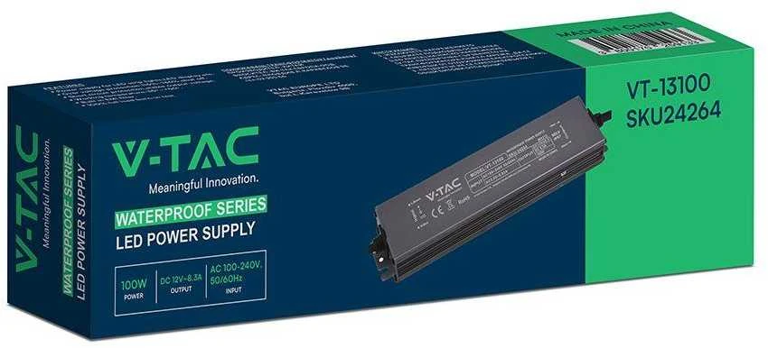 100W LED maitinimo šaltinis, 12V, 8.3A, IP67