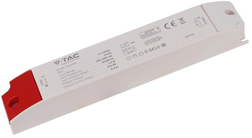 100W LED maitinimo šaltinis, 12V, 8.3A, IP44