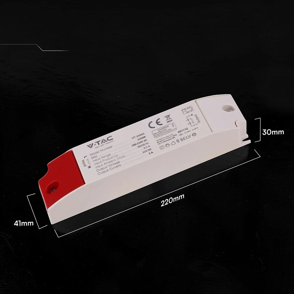 60W LED maitinimo šaltinis, 12V, 5A, IP44