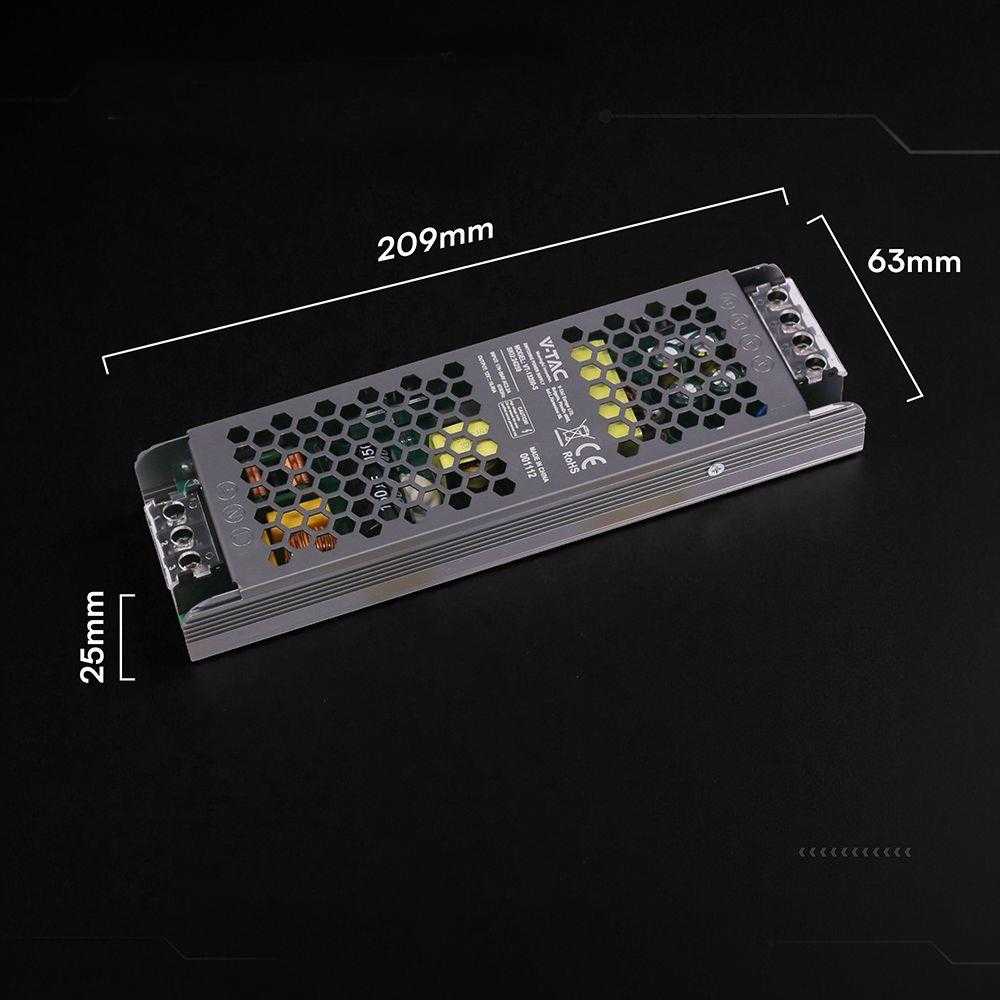200W LED maitinimo šaltinis SLIM, 12V, 16.5A, IP20
