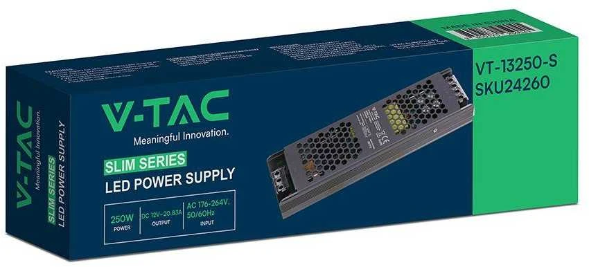 250W LED maitinimo šaltinis SLIM, 12V, 20.83A, IP20
