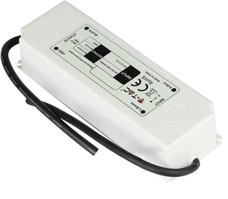 100W SLIM maitinimo šaltinis V-TAC, 12V, plastikiniu korpusu, IP67