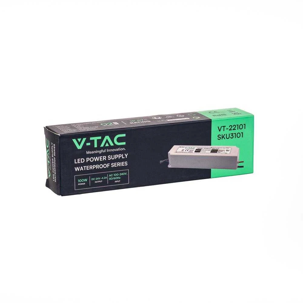 V-tac 100W maitinimo šaltinis 24V, IP65