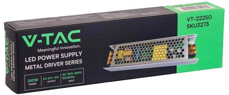 250W Maitinimo šaltinis V-TAC, 24V, 10A