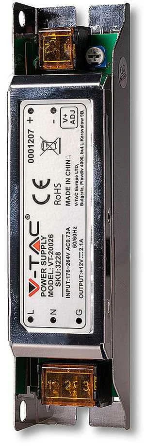 V-tac 25W maitinimo šaltinis SLIM 12V, IP20
