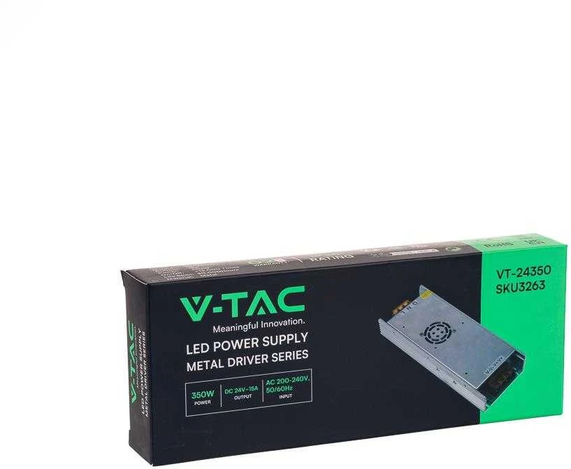 350W Maitinimo šaltinis 24V V-TAC, IP20, 15A