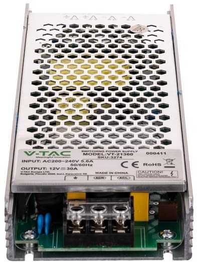 360W Maitinimo šaltinis V-TAC, 12V, 15A
