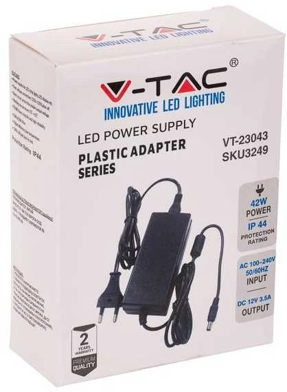 42W LED maitinimo šaltinis V-TAC, 12V, 3.5A, IP44