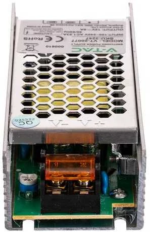 75W Maitinimo šaltinis V-TAC, 12V, 6A, metaliniu korpusu, IP20