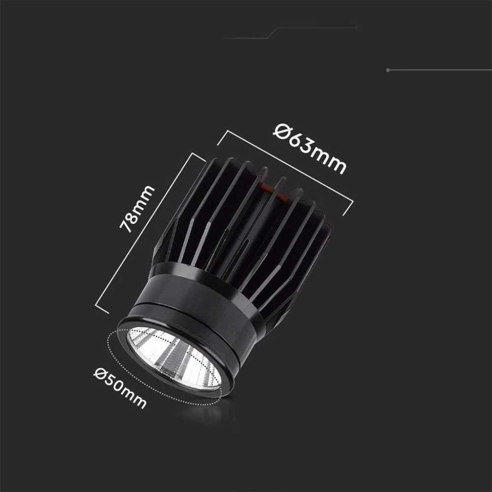 V-tac 18W LED modulis/įleidžiamas šviestuvas, juodas, 3000K