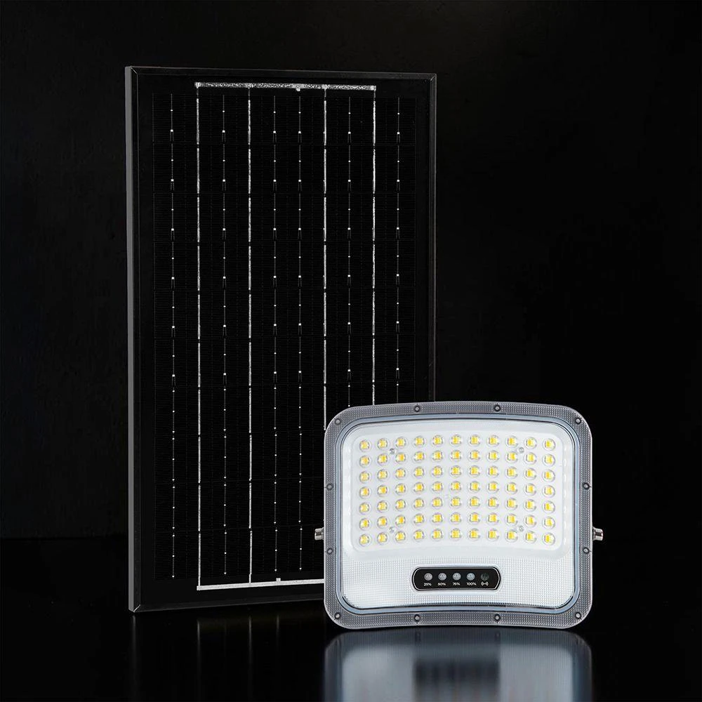 12W LED prožektorius su saulės baterija, juodas, 3000/4500/6500K, dimeriuojamas
