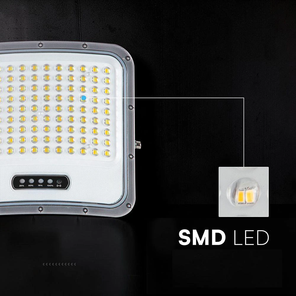 20W LED prožektorius su saulės baterija, juodas, 3000/4500/6500K, dimeriuojamas