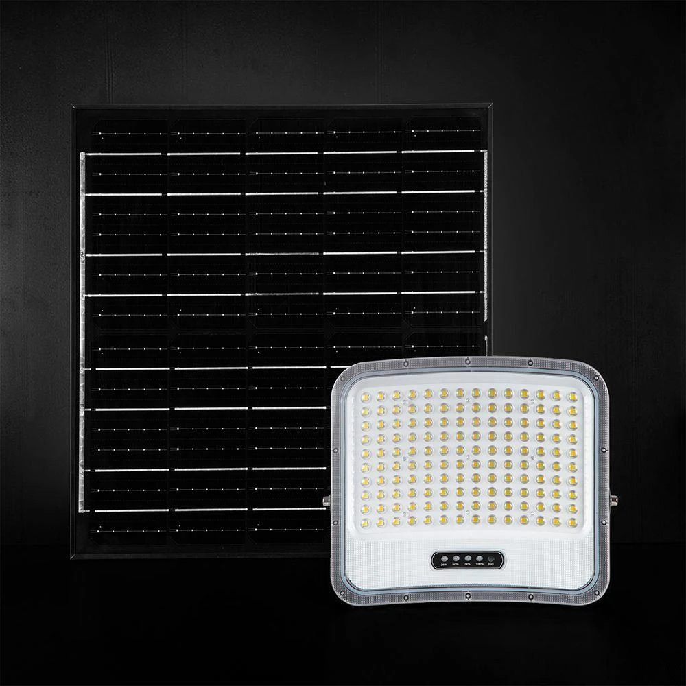 25W LED prožektorius su saulės baterija, juodas, 3000/4500/6500K, dimeriuojamas