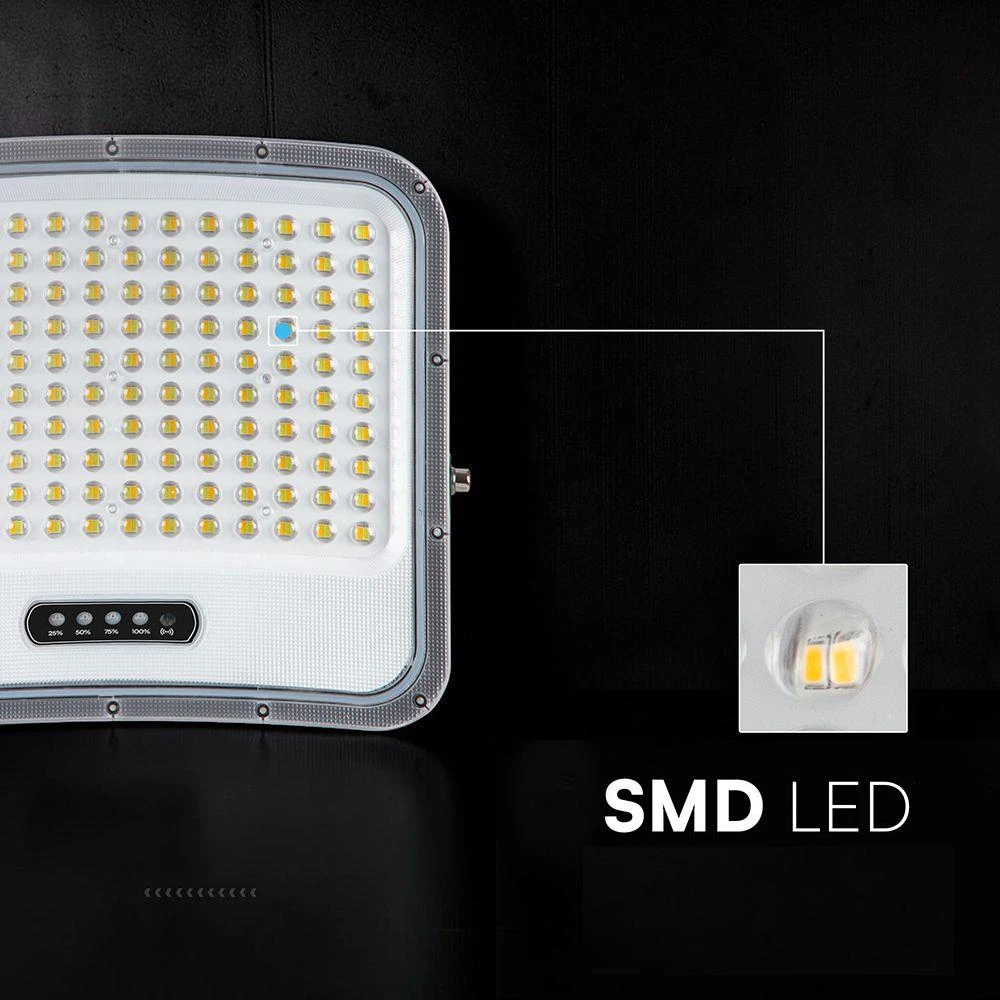 25W LED prožektorius su saulės baterija, juodas, 3000/4500/6500K, dimeriuojamas