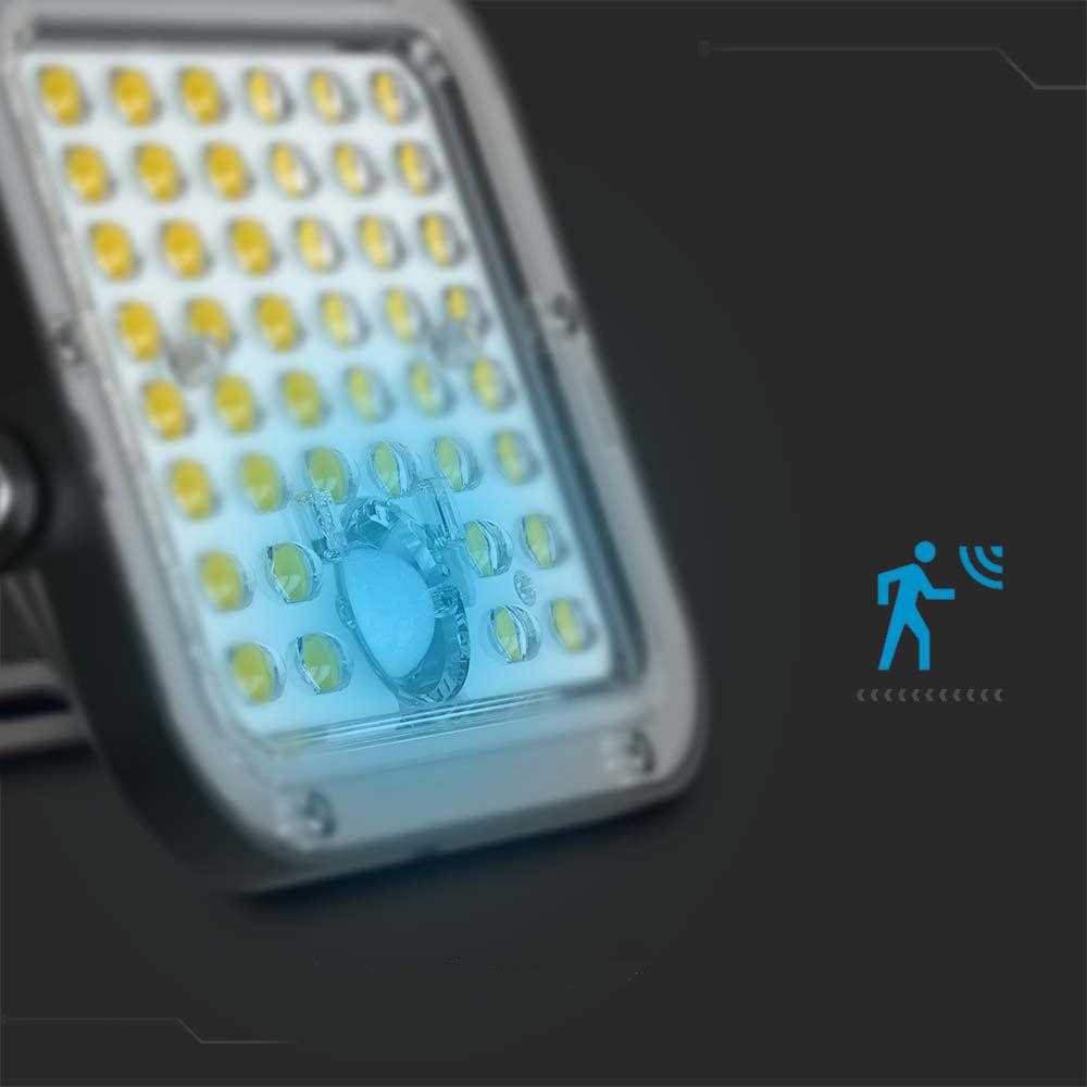 30W LED prožektorius su saulės baterija ir judesio davikliu, juodas, 4000/6000K