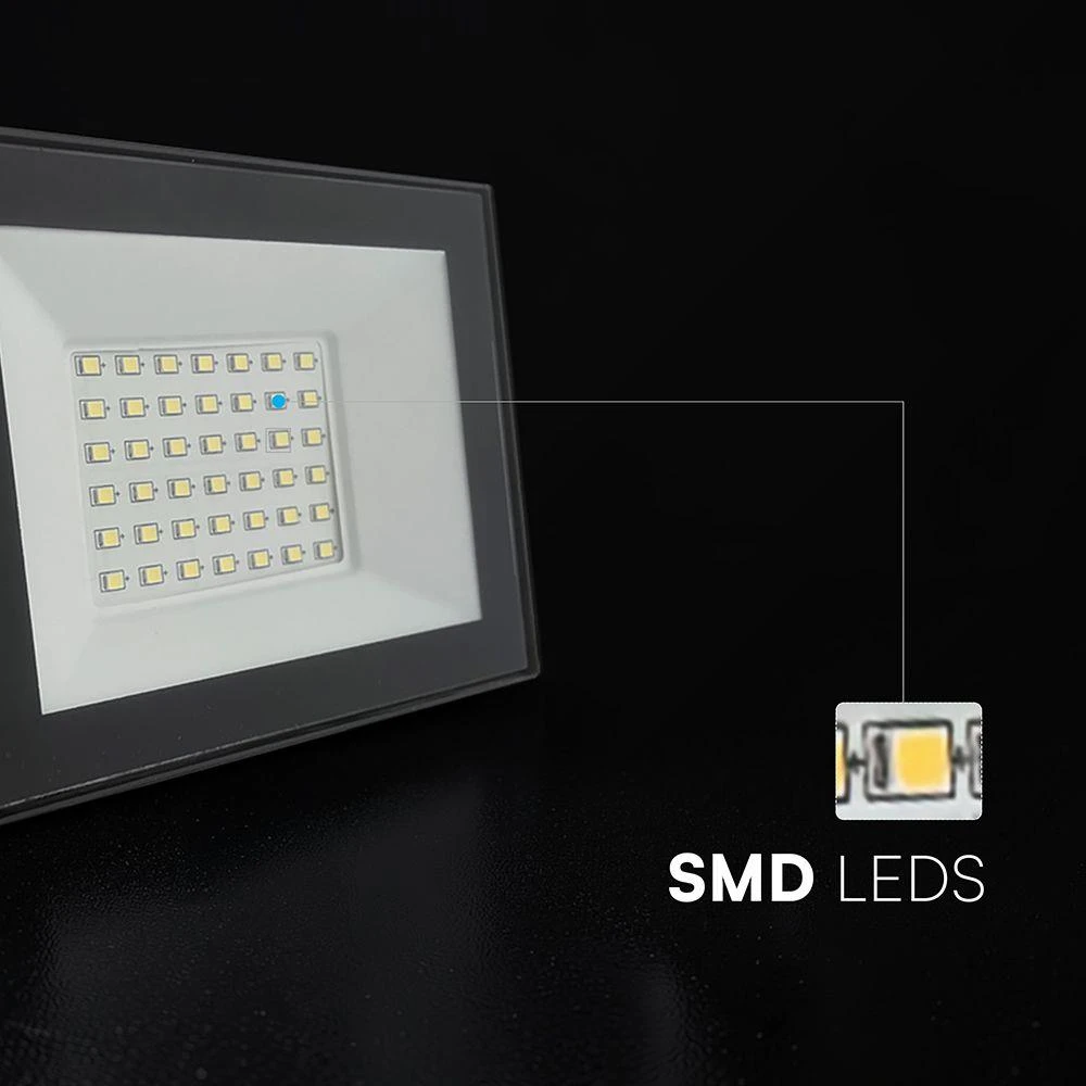 30W LED prožektorius, juodu korpusu, 6500K