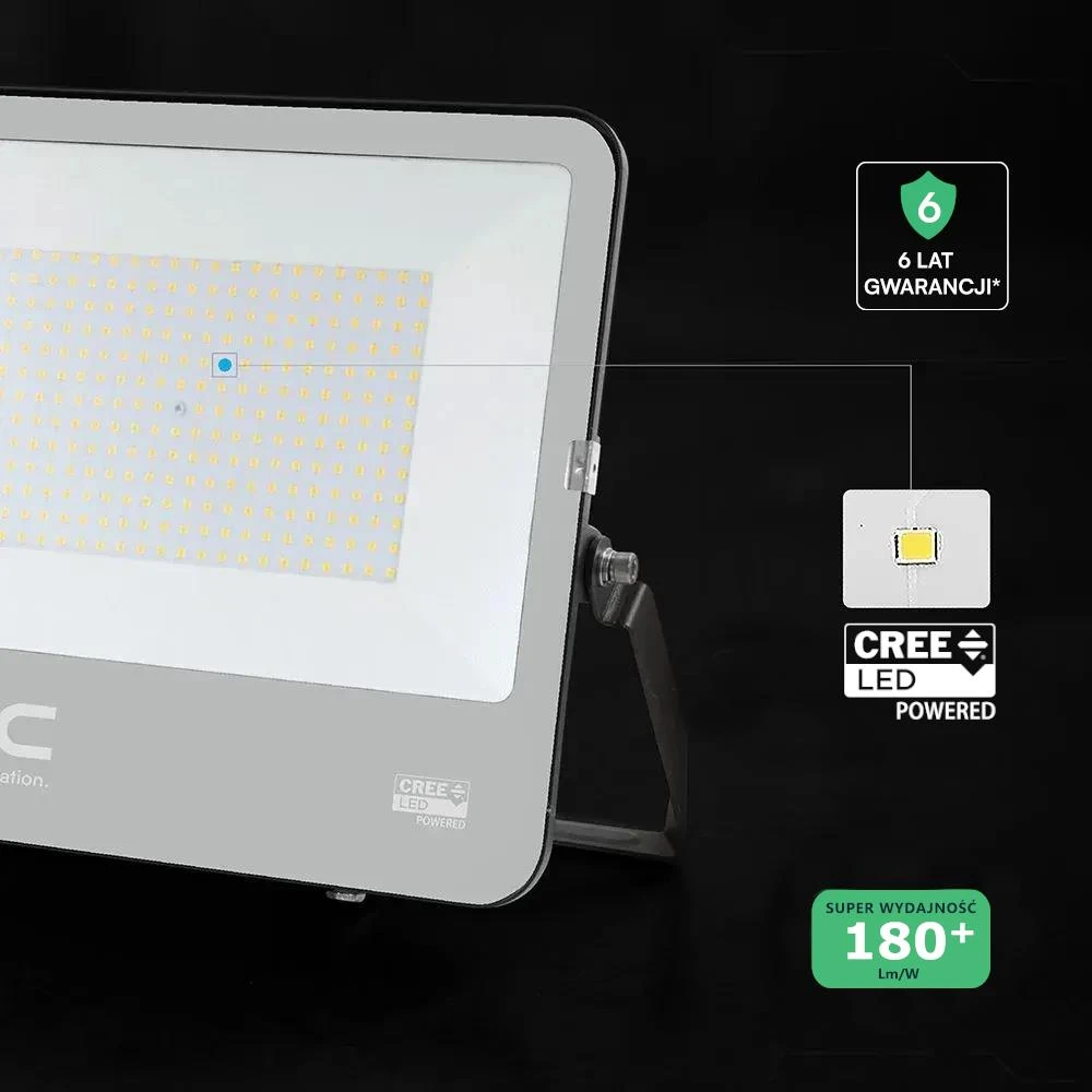 Naświetlacz LED V-TAC CREE CHIP 200W 185Lm/W juoda VT-44205 4000K 37000lm 6 lat gwarancji