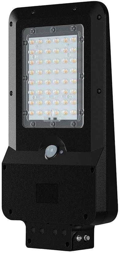 V-tac 20W LED gatvės šviestuvas su saulės baterija ir judesio davikliu, juodas, 3000/4000/6000K, 140°x70°