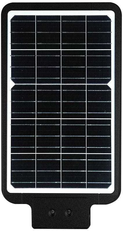 V-tac 20W LED gatvės šviestuvas su saulės baterija ir judesio davikliu, juodas, 3000/4000/6000K, 140°x70°