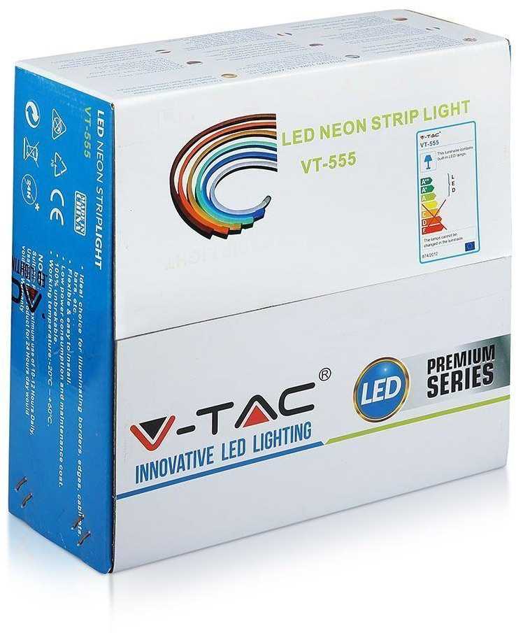 V-tac 8W/m NEON FLEX LED juosta, raudona, 24V, 10m ritė