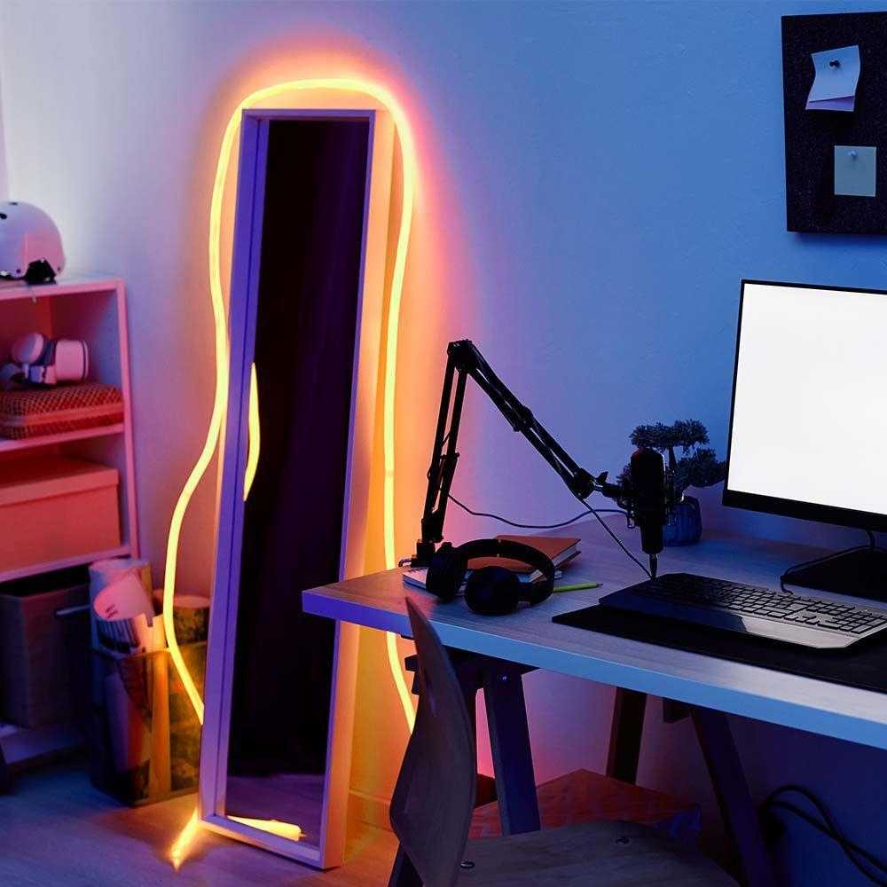V-tac 12W/m LED NEON FLEX juosta, 24V, gintaro sp., 10m pakuotė
