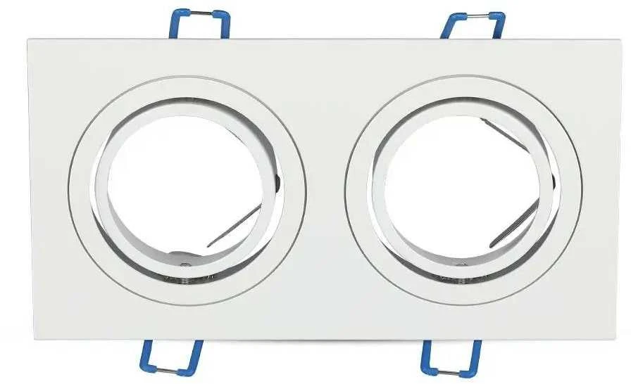 WHITENERGY SKU3607 V-TAC VT-783 2xGU10 FITTING SQUARE Baltas