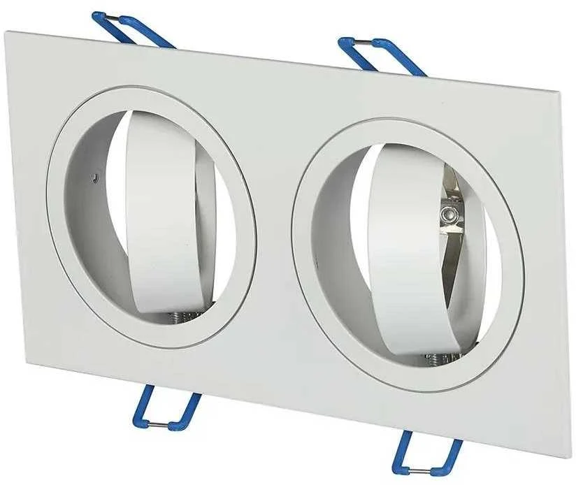 WHITENERGY SKU3607 V-TAC VT-783 2xGU10 FITTING SQUARE Baltas