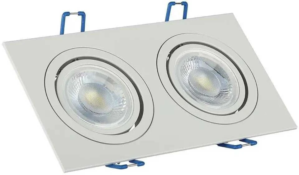 WHITENERGY SKU3607 V-TAC VT-783 2xGU10 FITTING SQUARE Baltas