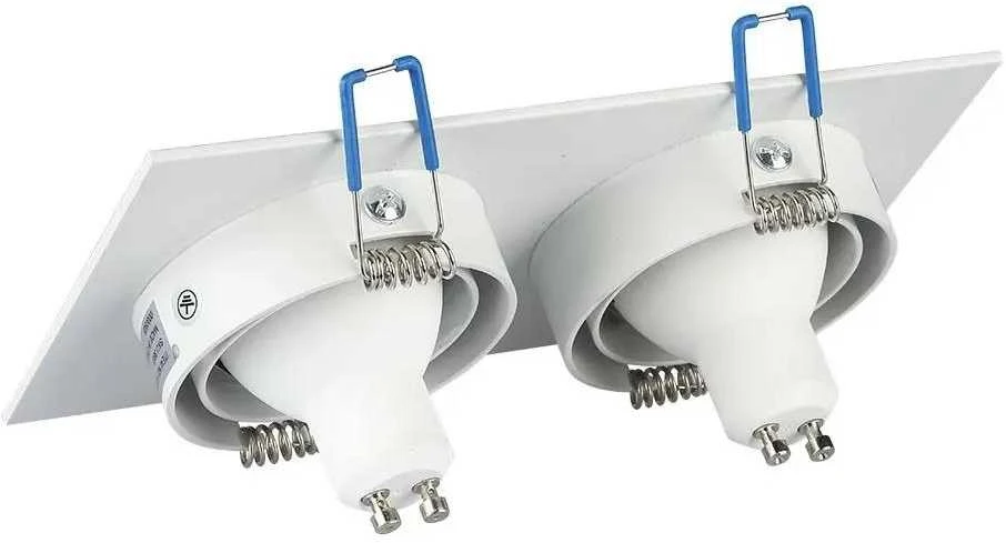 WHITENERGY SKU3607 V-TAC VT-783 2xGU10 FITTING SQUARE Baltas
